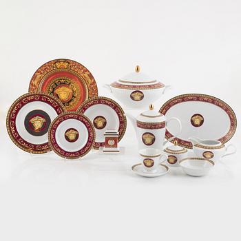 A 63-piece porcelain coffee and dinner service, "Medusa, Rosenthal for Versace.