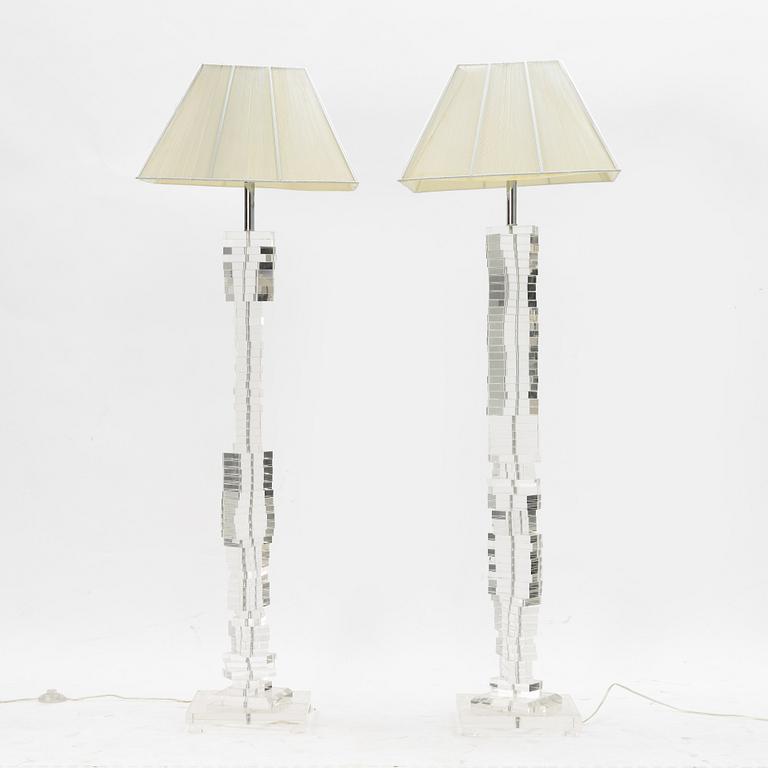 Floor lamps, a pair, late 20th century.