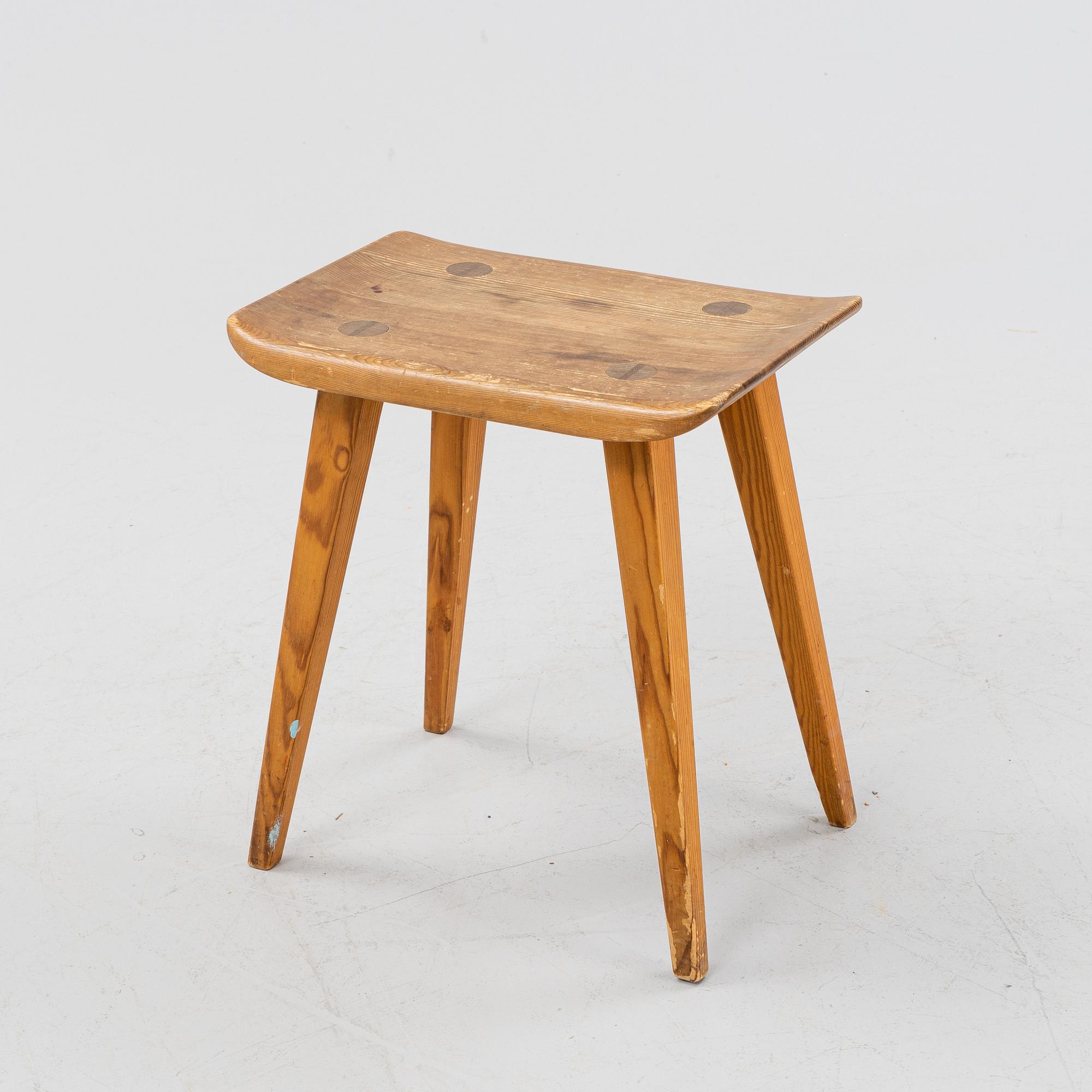 Carl Malmsten, a Visingsö' pine stool, AB Karl Andersson & Söner, second half of the 20th century.