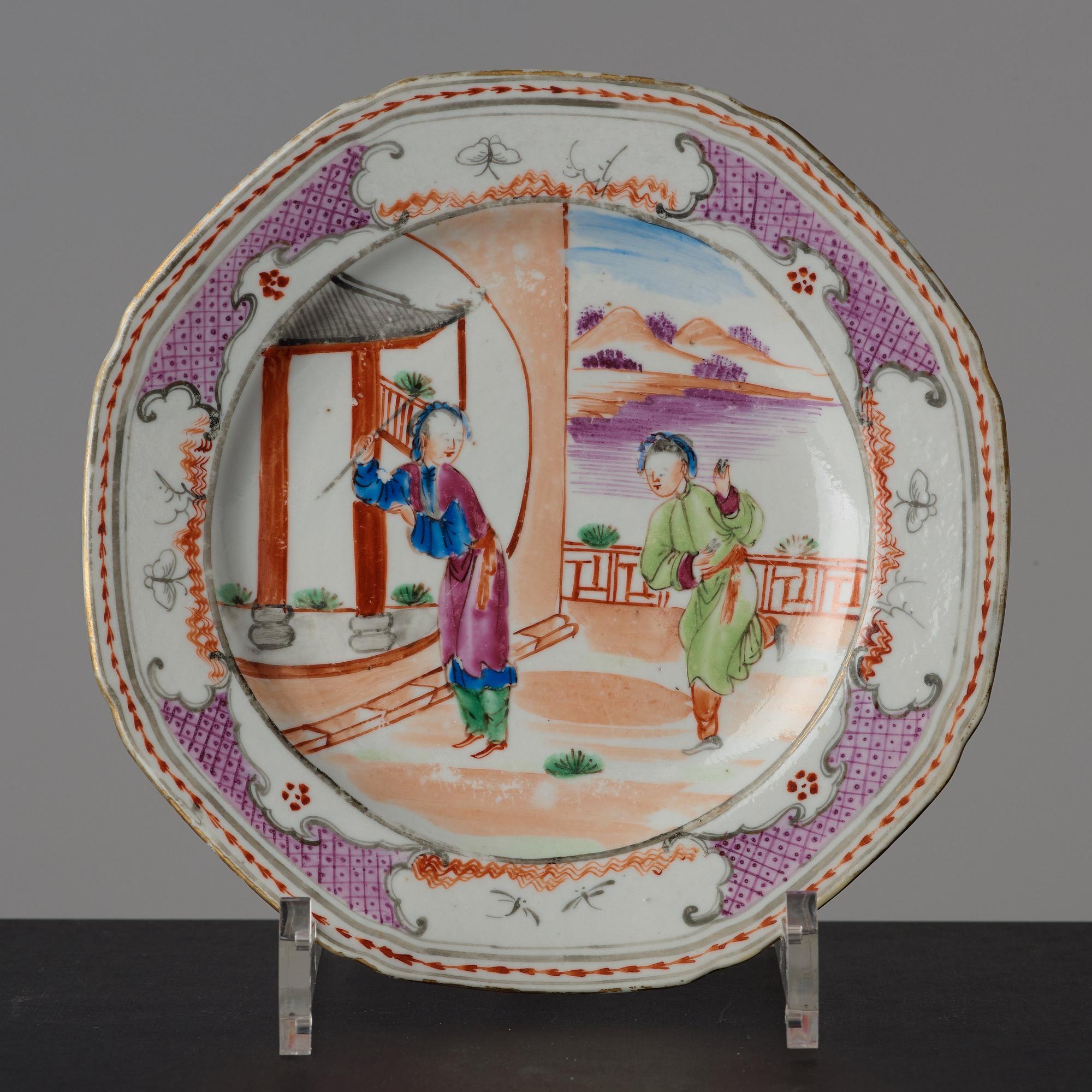 A set of 13 famille rose dessert plates, Qing dynasty, late 18th Century.
