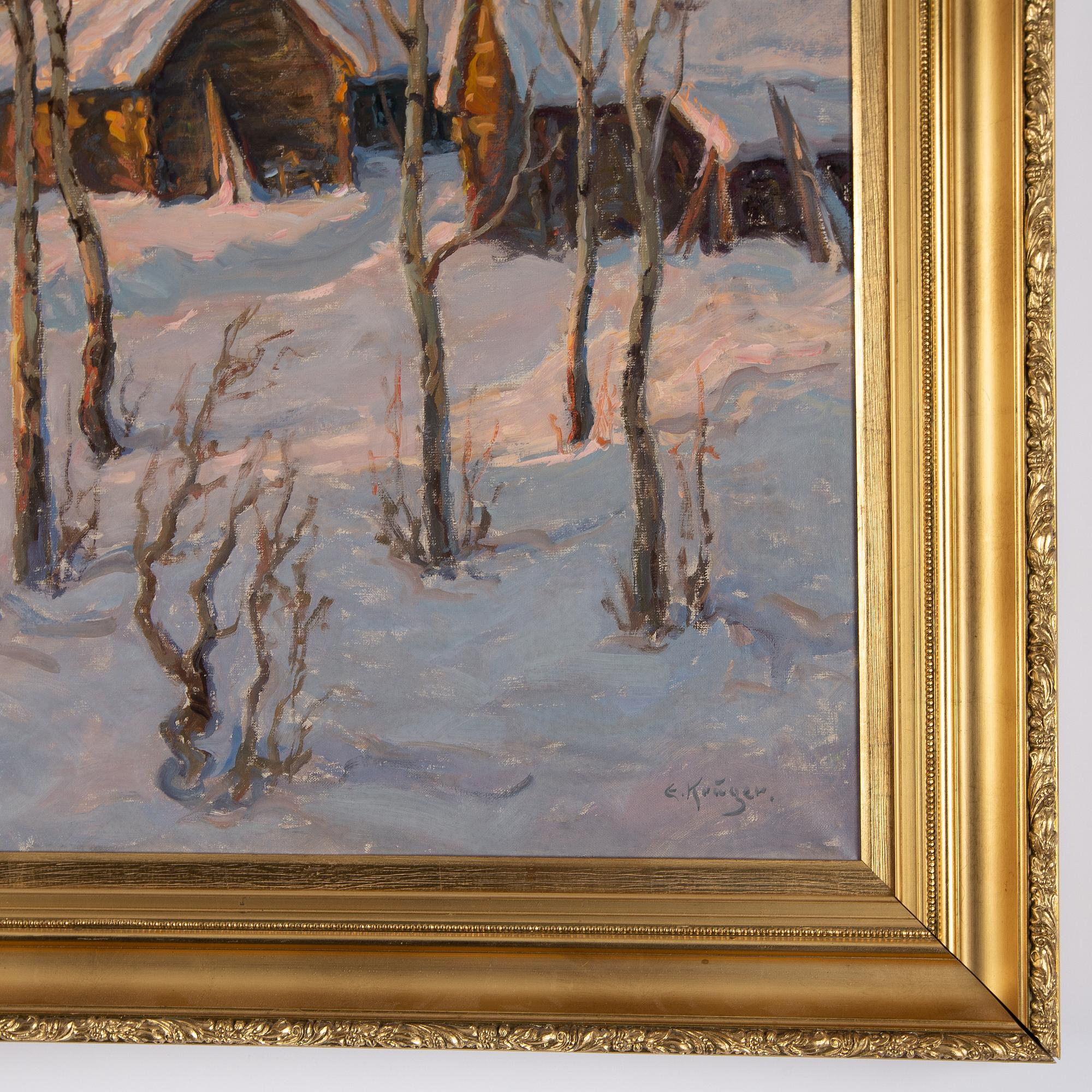 Einar Krüger, olja på duk, signerad.