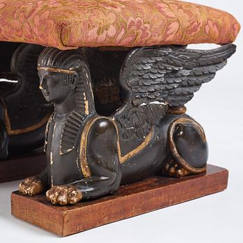 A late Gustavian style stool, 19th century.