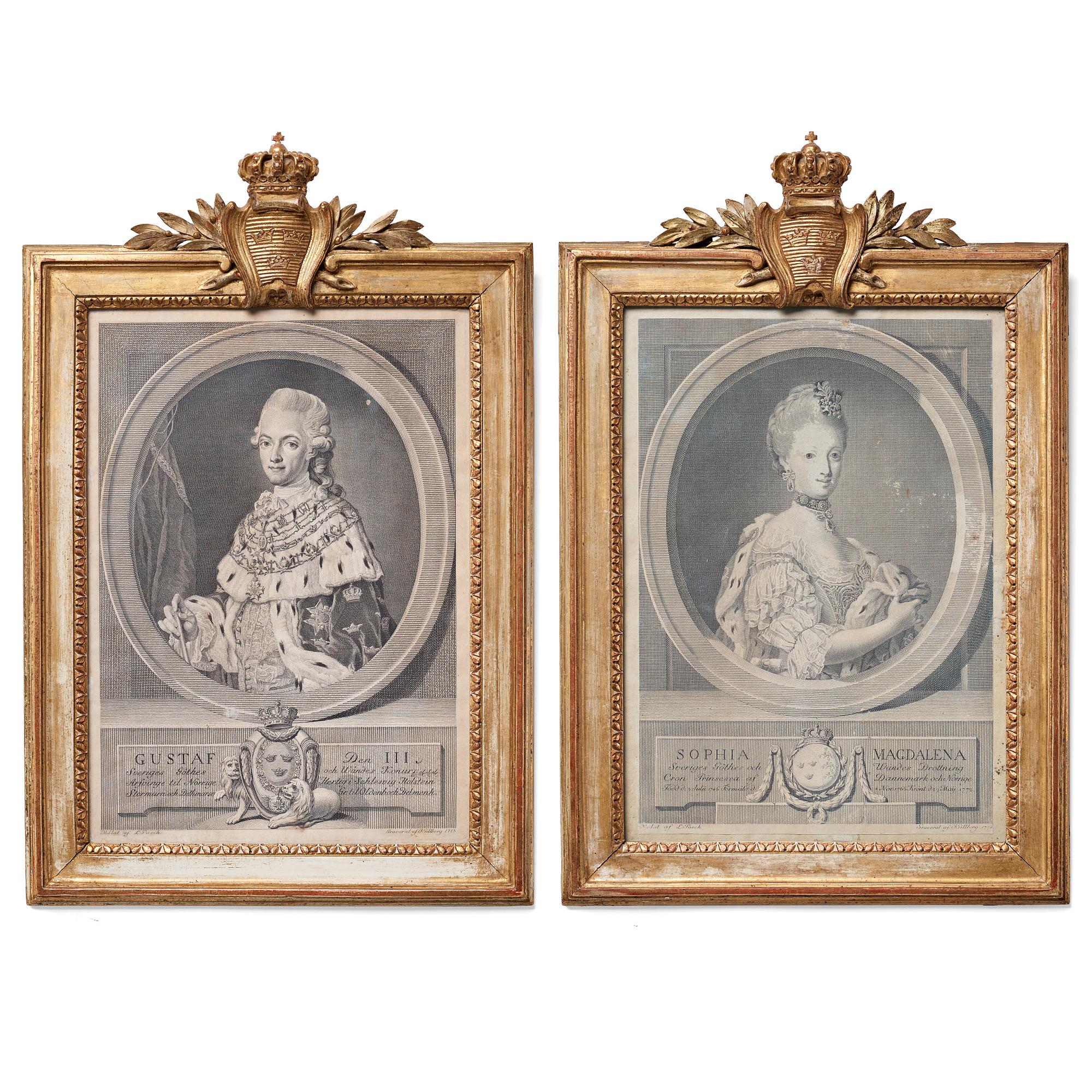A pair of late Gustavian late 18th century frames.