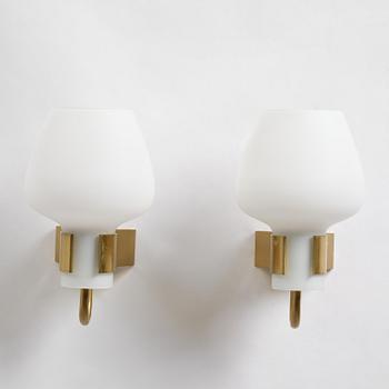 Hans Bergström, a pair of wall lamps model "397", ateljé Lyktan, Åhus, 1950s.
