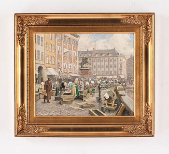 Paul Fischer, "Fiskekonerne v Gl.  Strand" (=Fishing madames at Gammel Strand).