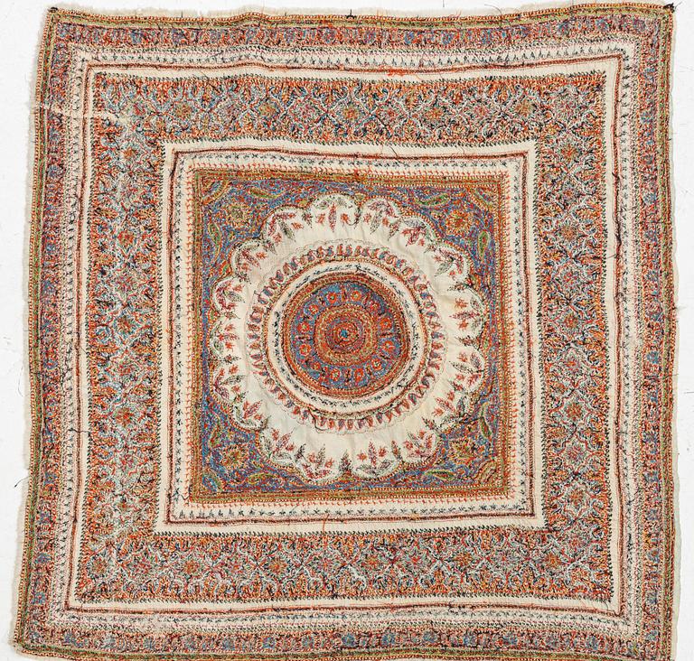 Termeh sjal sannolikt Yazd, ca 100 x 97 cm.