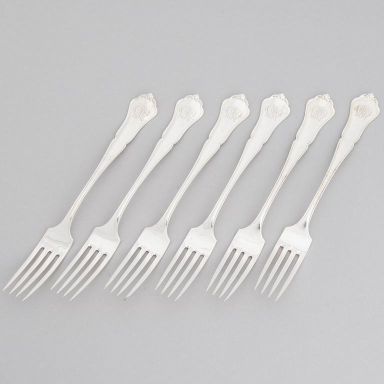 BESTICKUPPSÄTTNING, 50 delar, silver, "Chippendale", Kultakeskus, Tavastehus 1938-1977.