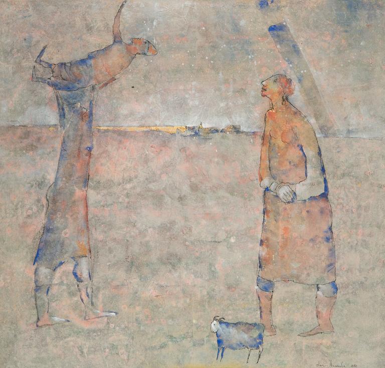 Olavi Vaarula, blandteknik, signerad och daterad 1980.