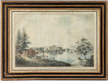 Pehr Nordqvist, attributed to, "Utsigt af Kongl Lust Slottet Ulricsdahl".