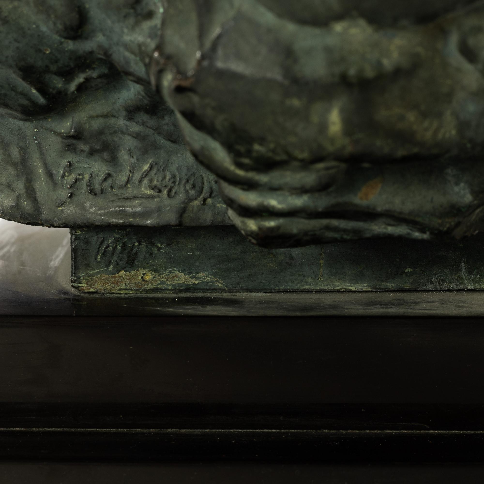 Gudmar Olovson, sculpture. Signed. Numbered. Foundry mark. Bronze, total height 40 cm, length 25 cm.