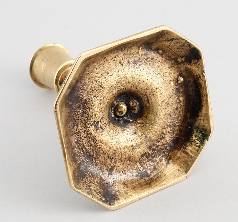LJUSSTAKE, mässing, 1700-tal.