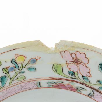 Tallrikar, 7 st,  Kina, Qingdynastin, Qianlong (1736-95).