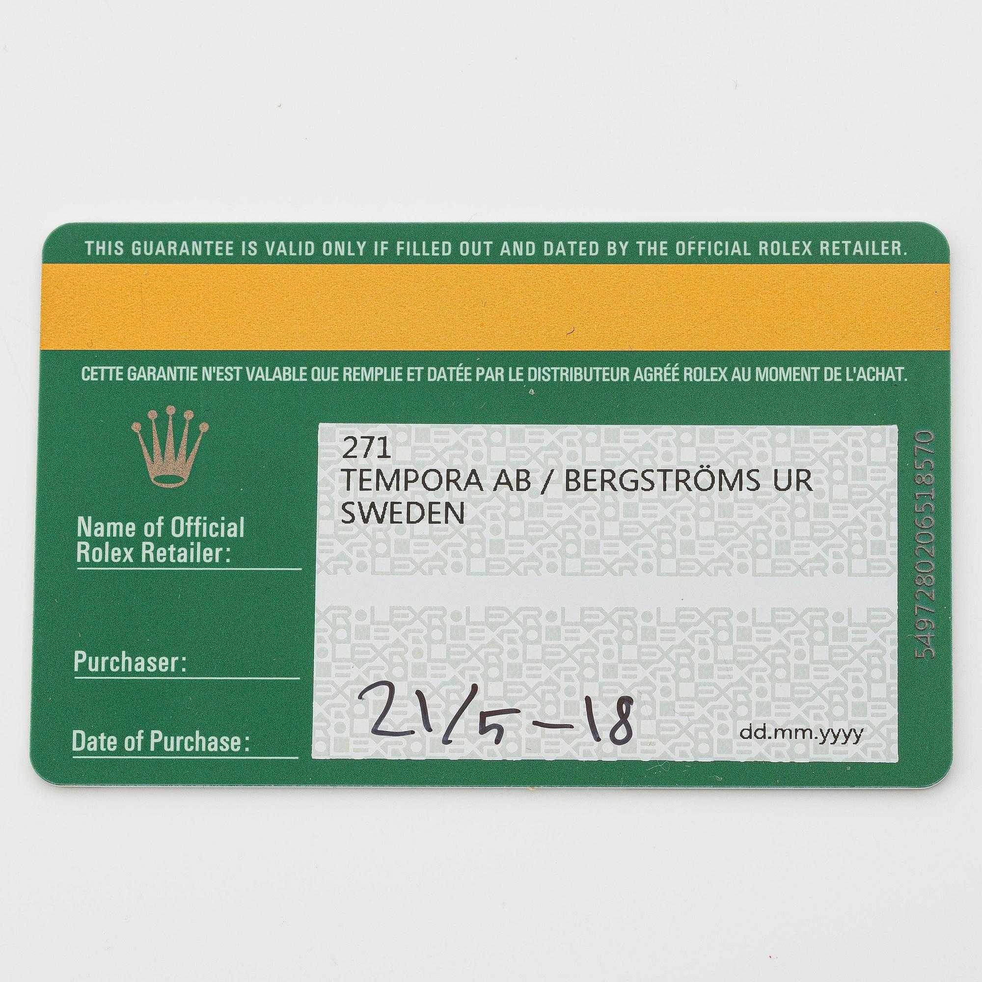 Rolex, Cosmograph, Daytona, "Green Dial", ca 2018.