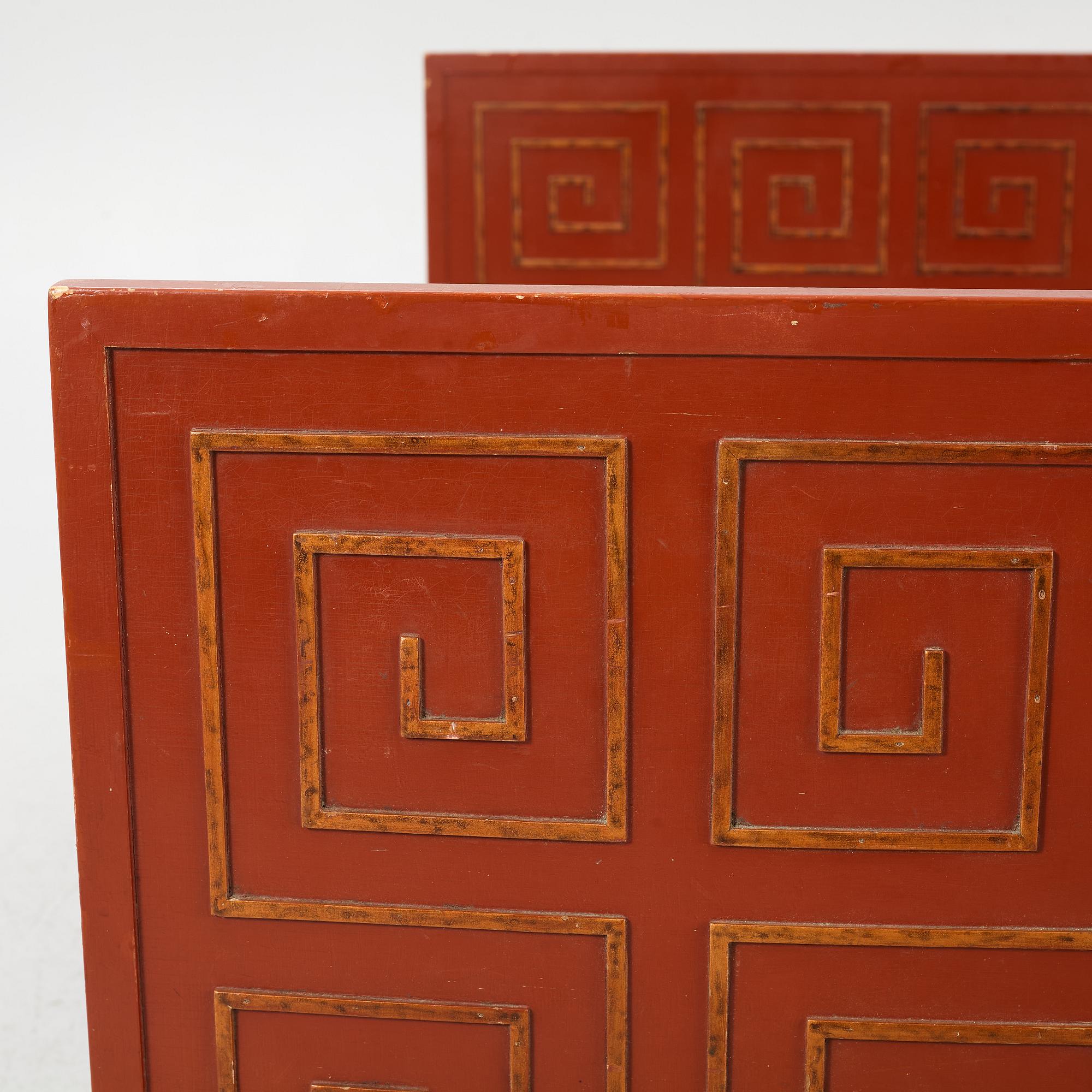 Axel Einar Hjorth, a pair of "Åbo" bed frames, Nordiska Kompaniet, Swedish Grace, 1920s-30s.