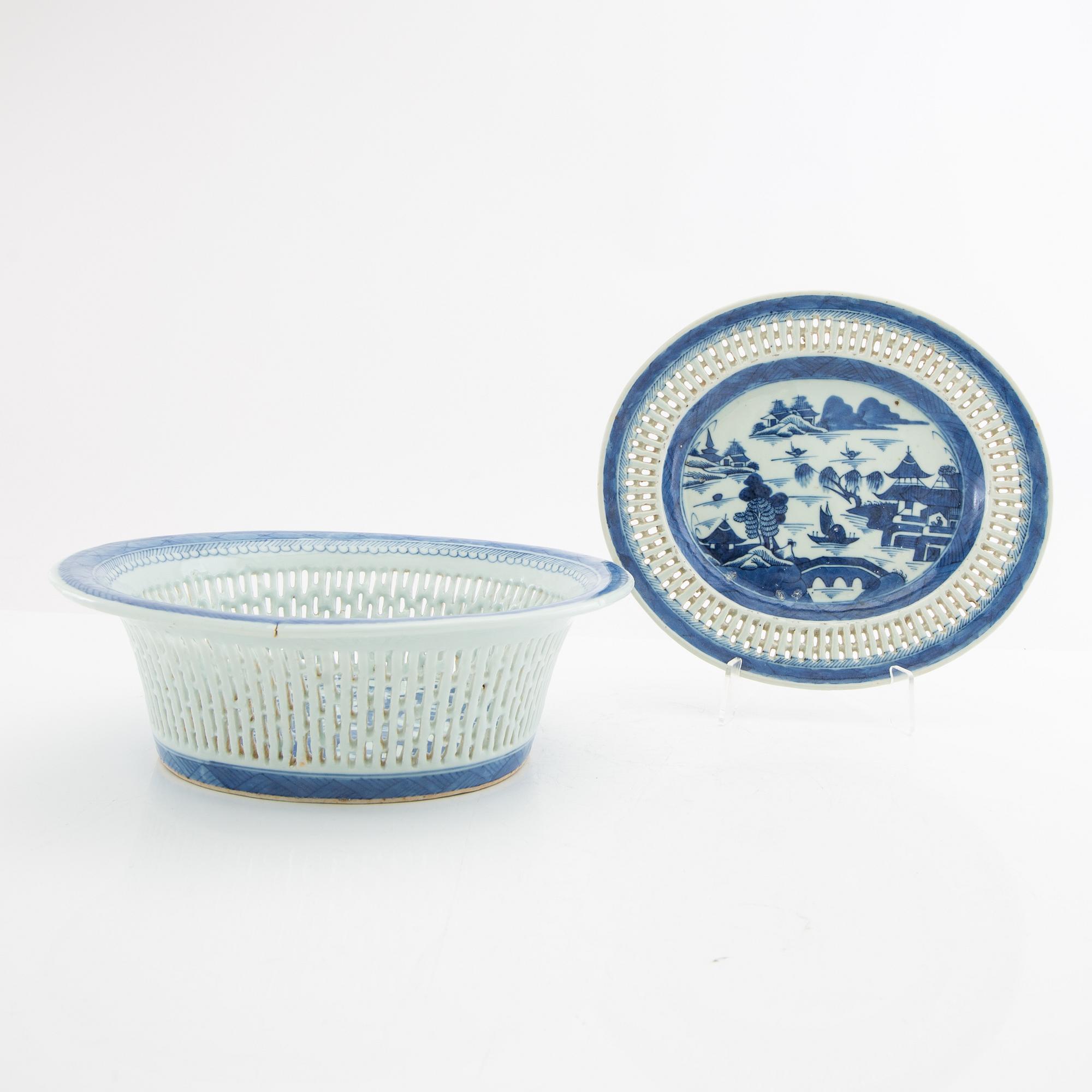 Galleried bowl China 19th century porcelain.