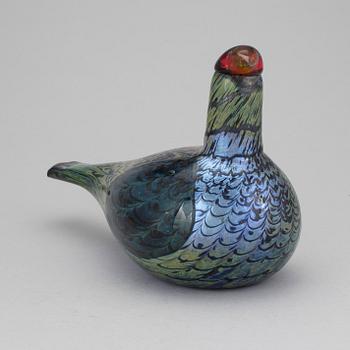 OIVA TOIKKA, skulptur, glas, "Metso", Nuutajärvi Notsjö Pro Arte, Iittala, signerad.