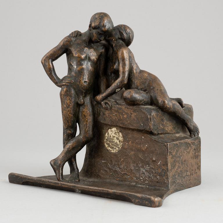 Carl Eldh, skulptur. Signerad och daterad 1911. Gjutarstämpel. Brons, höjd 19,5 cm.
