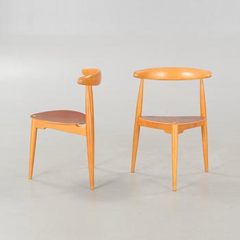 HANS J WEGNER, stolar, 6 st,  "Hjertestolen", Fritz Hansen, Danmark.