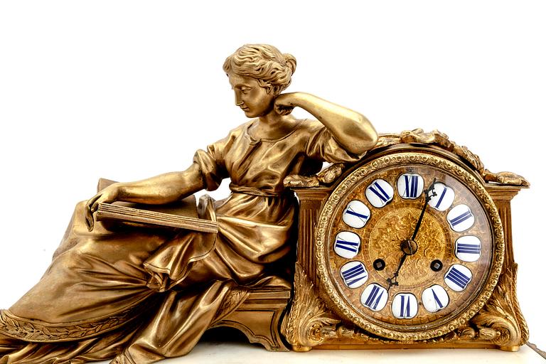 A late Empire table clock mid 1800s.