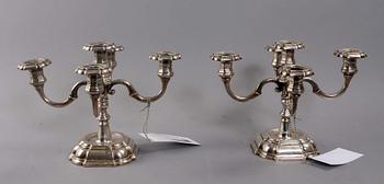 KANDELABRAR, ett par, silver, Danmark, 1940.