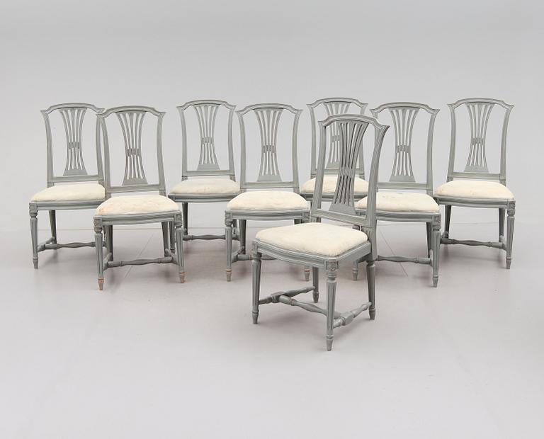 STOLAR, 8 st, gustaviansk stil, 1900-talets mitt.