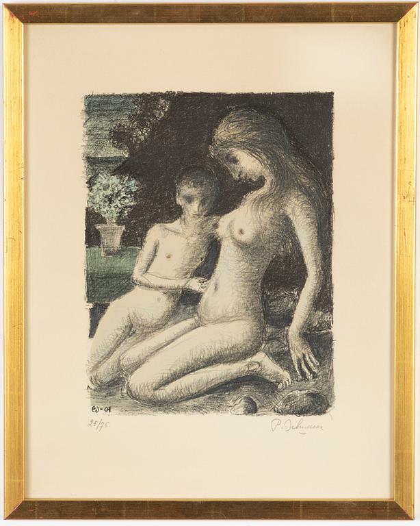 Paul Delvaux, öithograph in colours, signed 25/75.