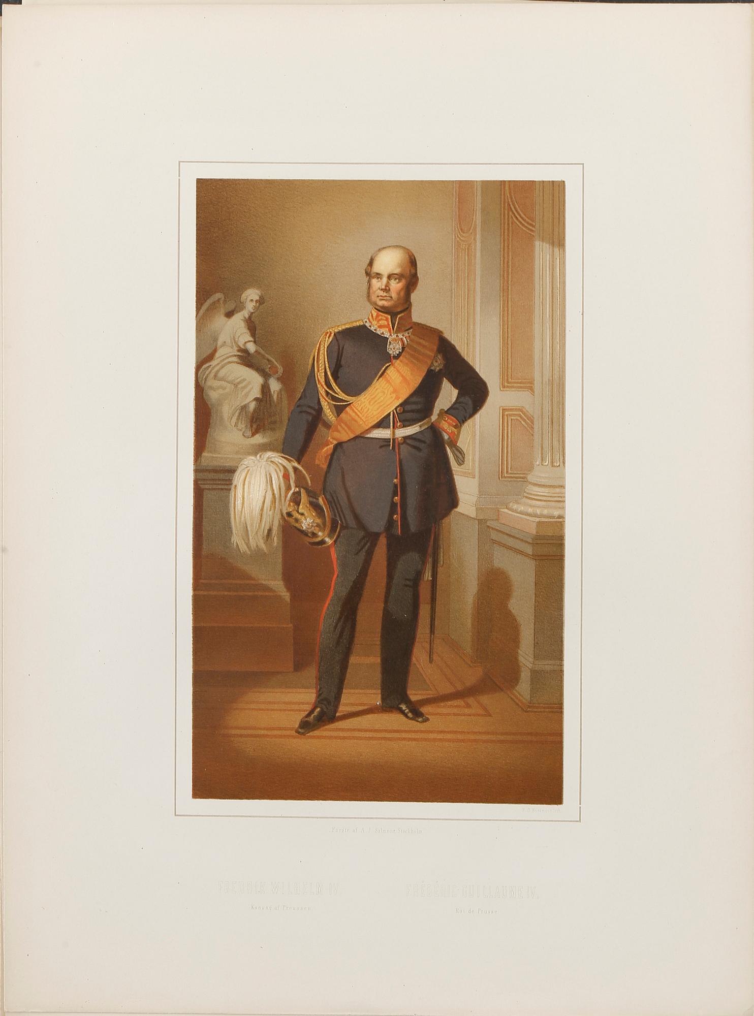 PLANSCHER, 9 st, "Konung Oscar I och hans samtida regenter". Utförda hos A.J Salmson, omkring 1859.