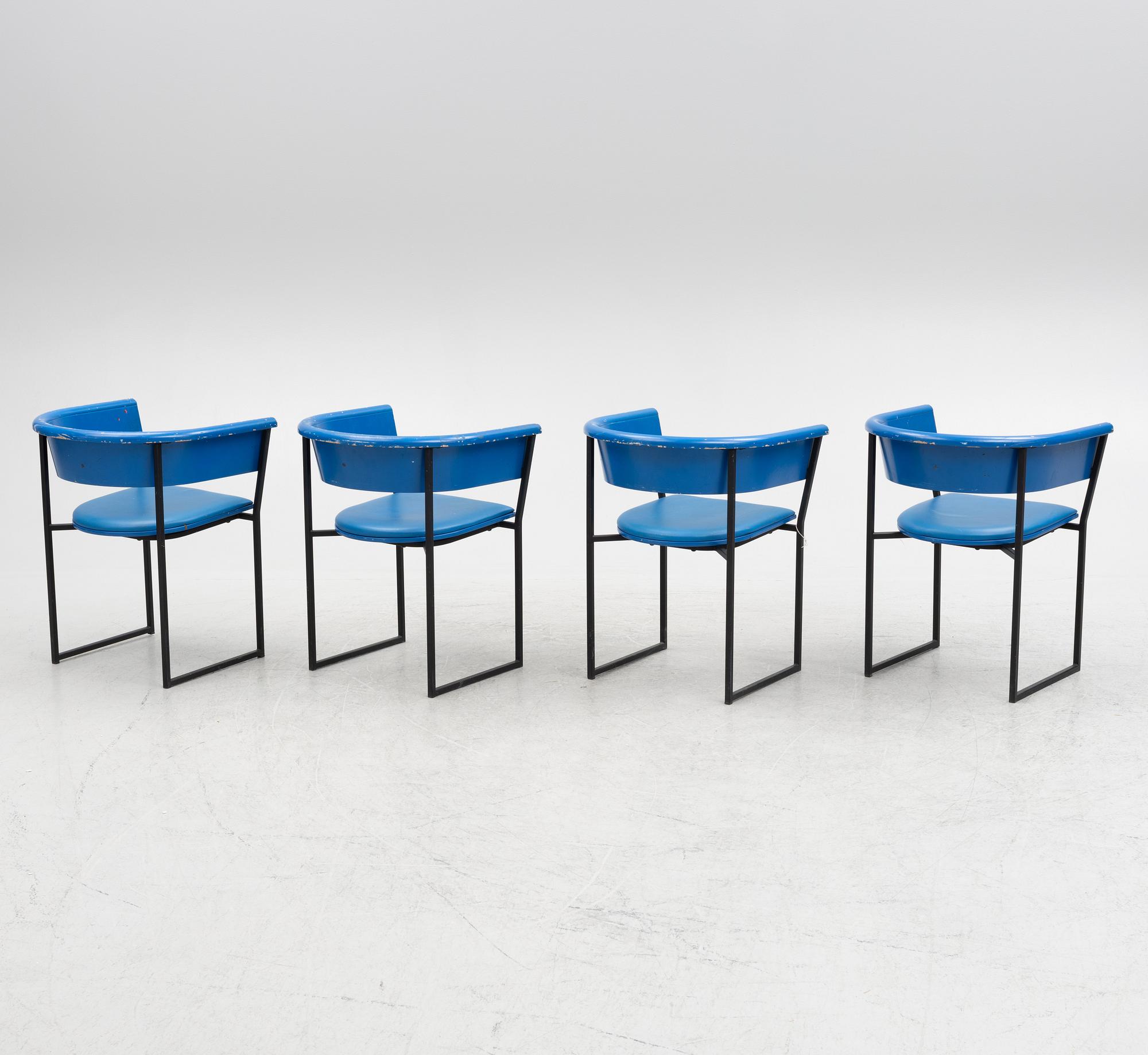 Lasse Pettersson & Lennart Notman, four armchairs, Swedese Vaggeryd, 1970s-80s.