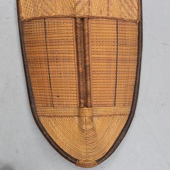 A rattan shield, Mongo-Ngandu, DRC, early 20th Century.