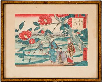 TRÄSNITT, 3 st, Japan, 1800/1900-tal.