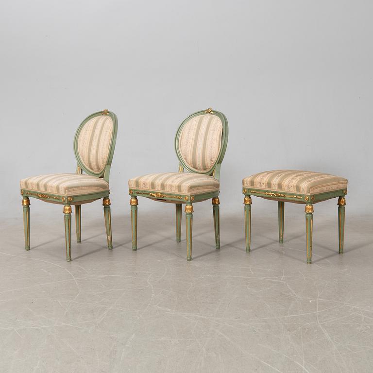 Salon group, 7 dlrs Gustavian style, first half of the 20th century.