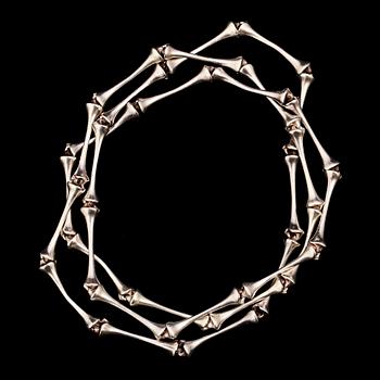 HALSKEDJA samt RING, sterlingsilver, Björn Weckström, Lapponia, Finland. Vikt 81.