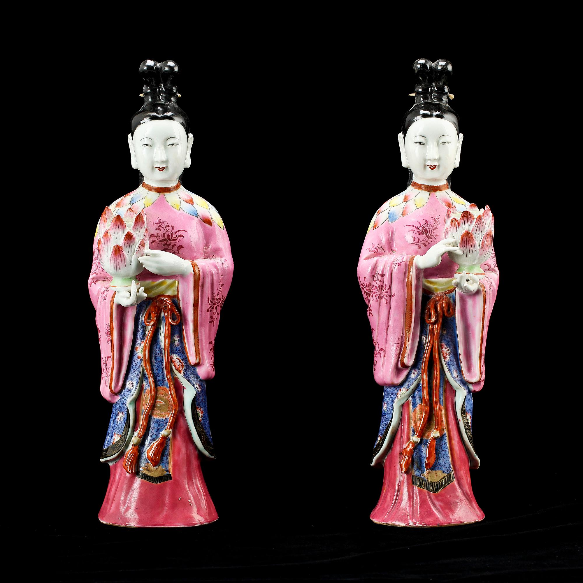 FIGURINER, ett par, porslin, troligen Samson, 1800/1900-tal.