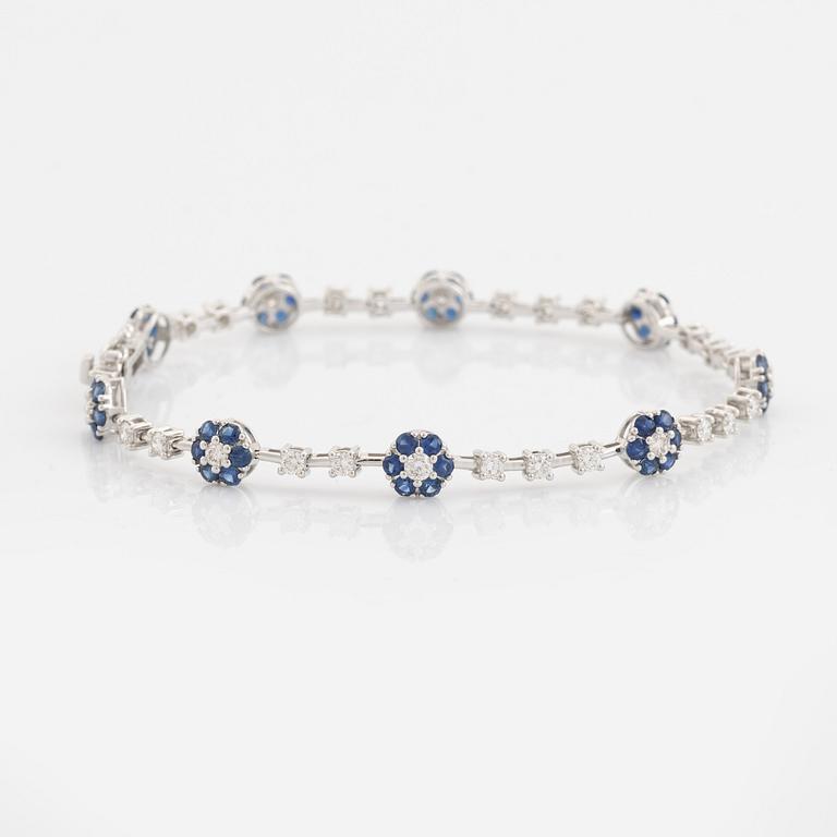 Sapphire and brilliant cut diamond bracelet.