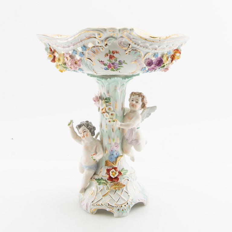 Bowl on foot Rococo style Germany mid-20th century porcelain.