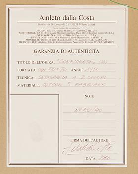 Amleto dalla Costa, serigrafi, signerad. Numrerad 50/90.