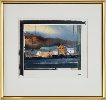 Lars Lerin, watercolour, signed.