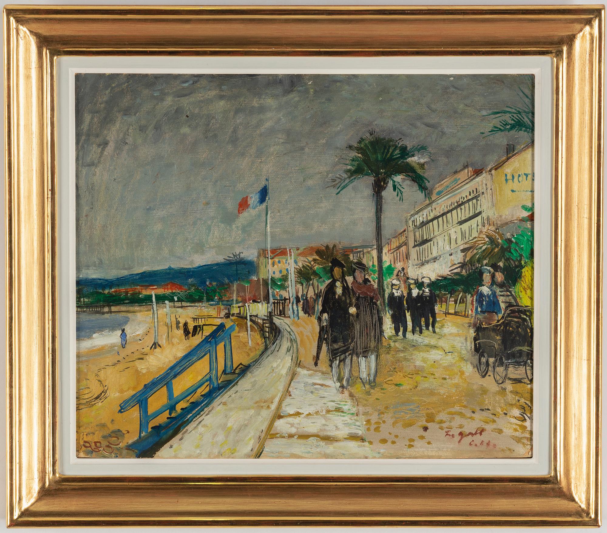 Francois Gall, oil on paper-panel, signed.