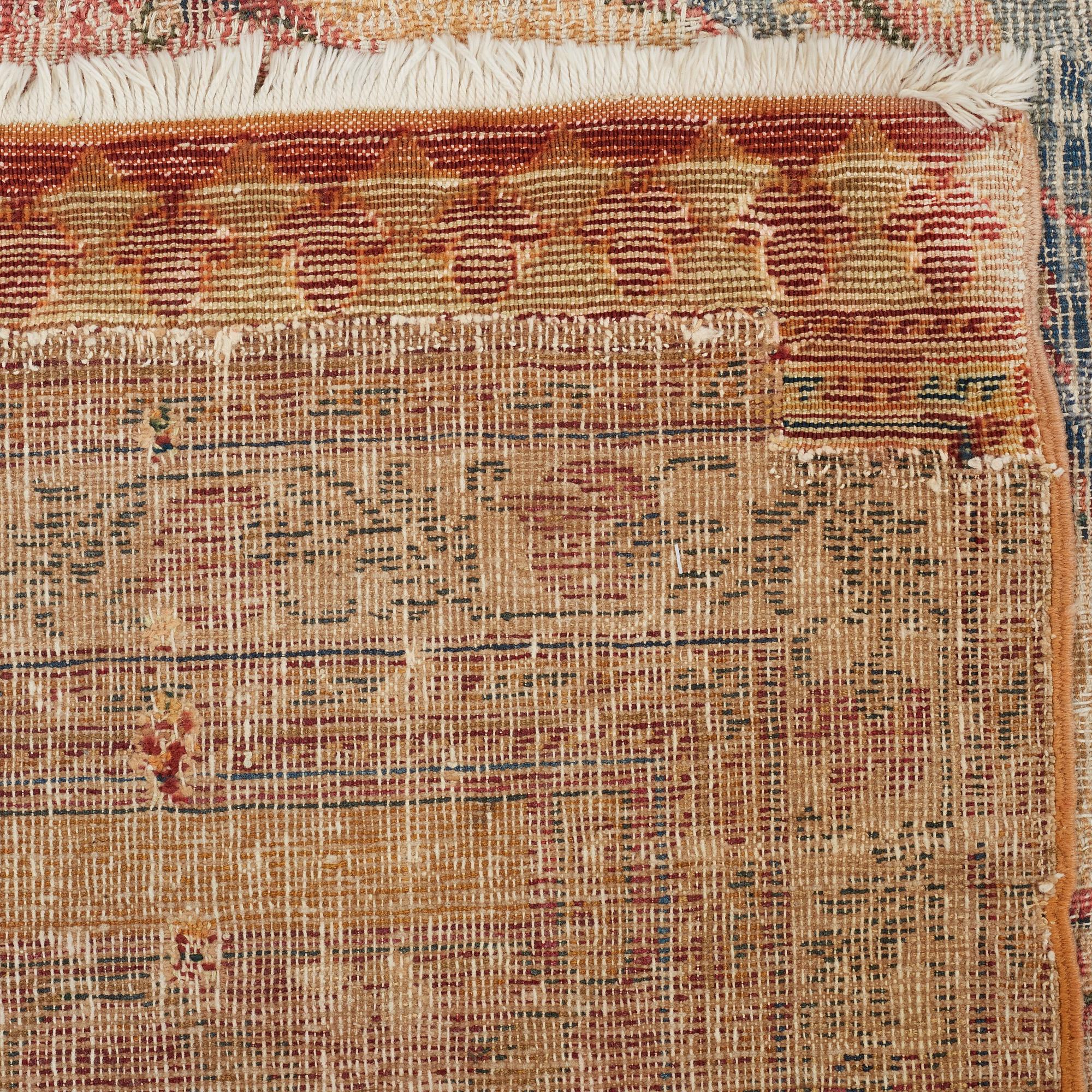 MATTO FRAGMENT, an antique Indian, Mughal Empire 17th-18th century probably, saff, ca 277 x 136 cm.