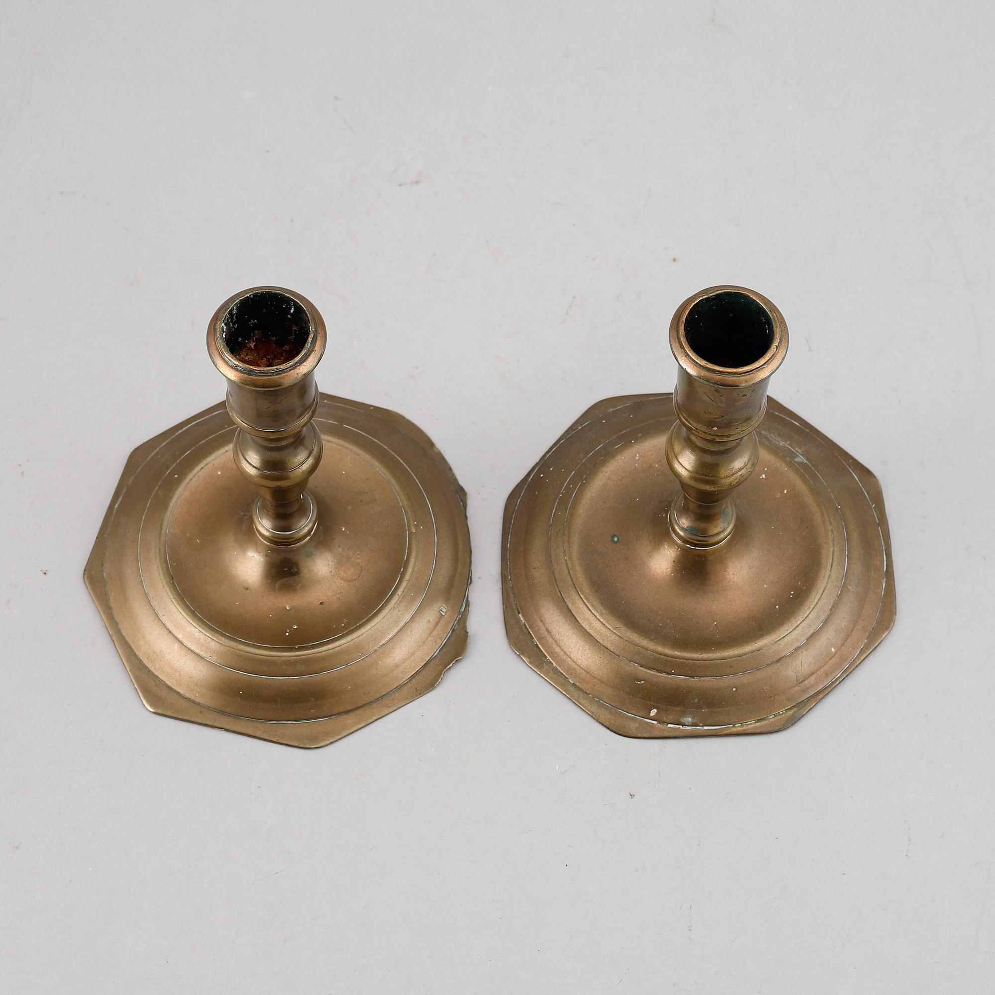 Ljusstakar, ett par, barock, 1700-tal.