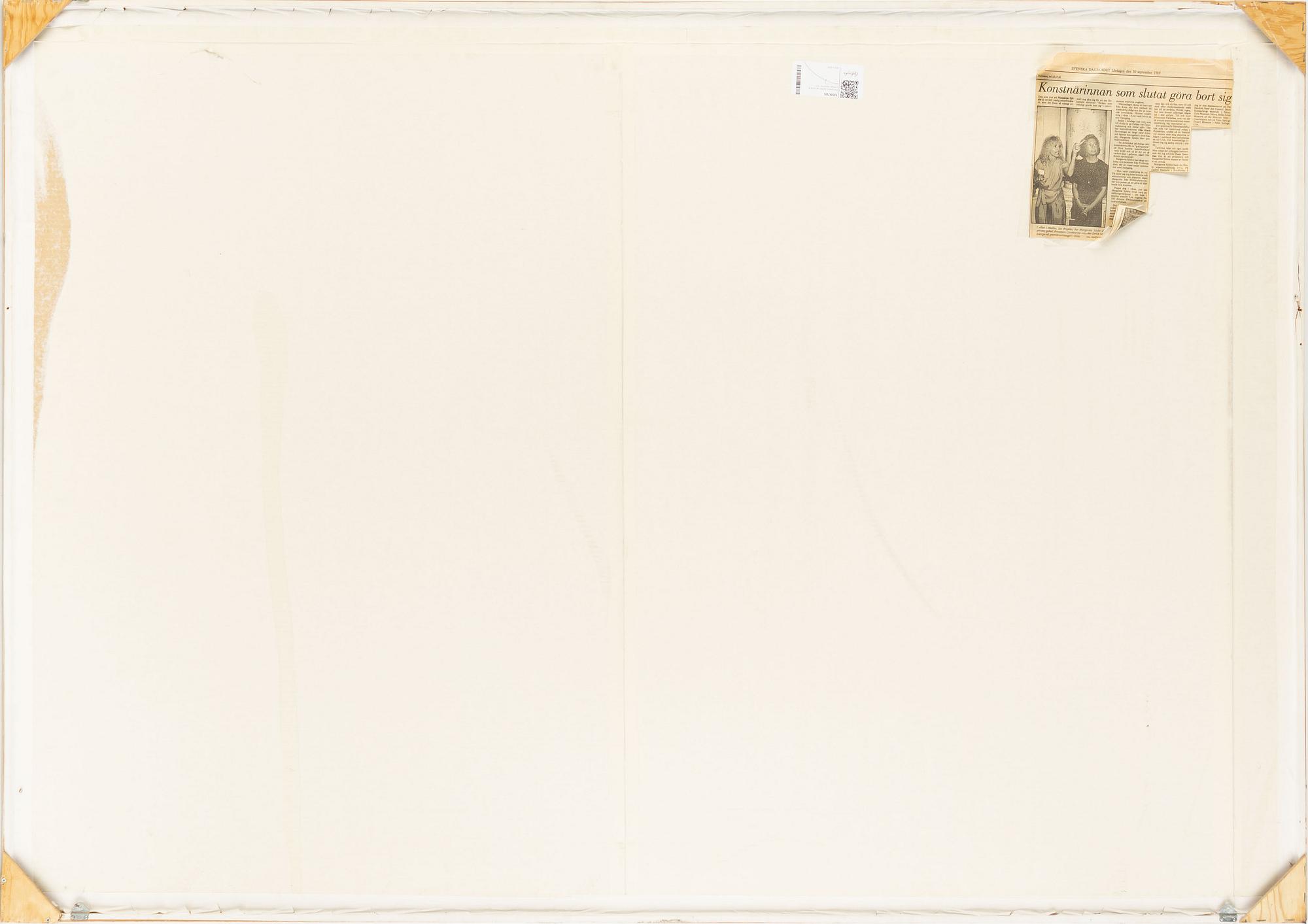 Margareta Sjödin, akvarell & collage, signerat.