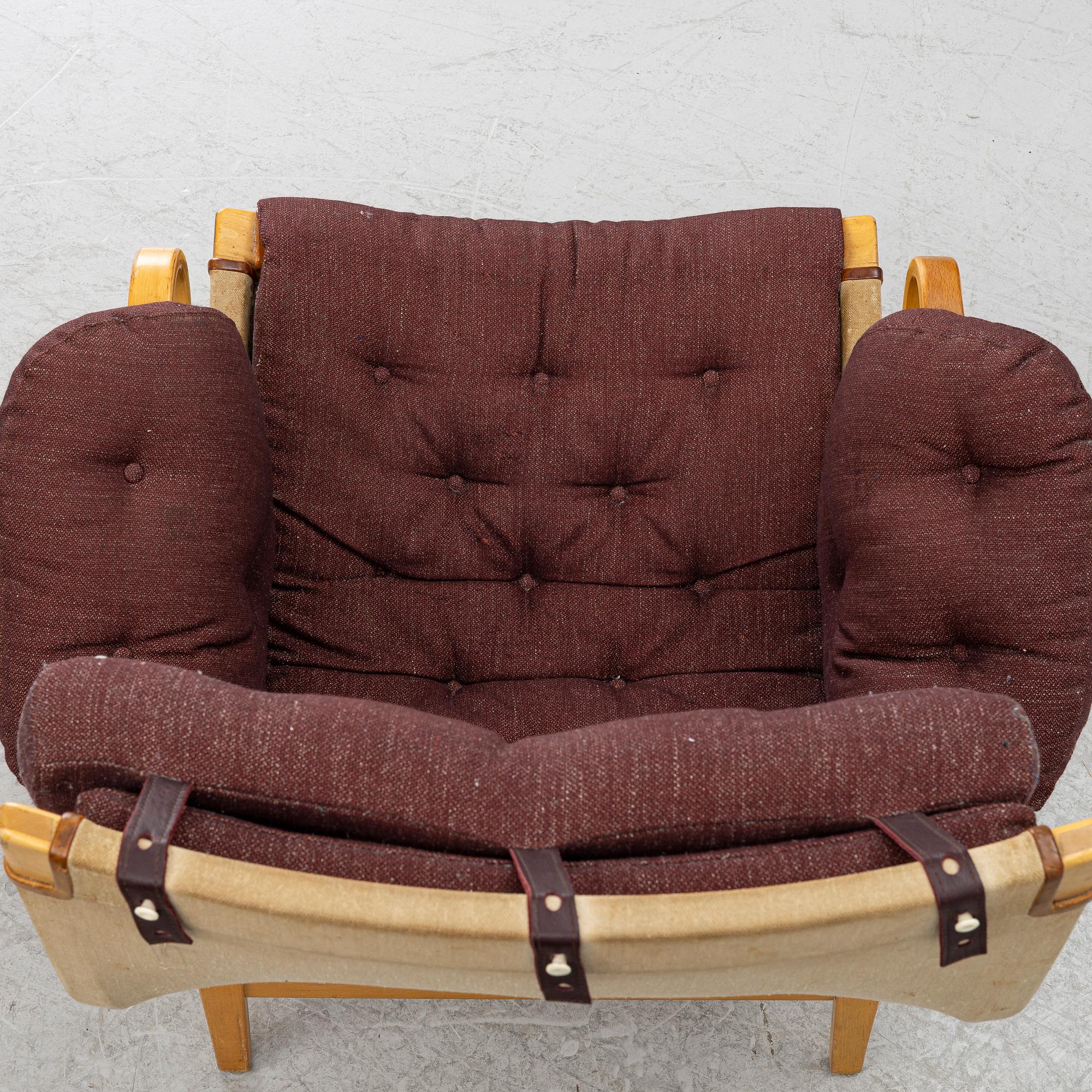 Bruno Mathsson, Armchairs, a pair, "Pernilla", Dux, late 20th century.