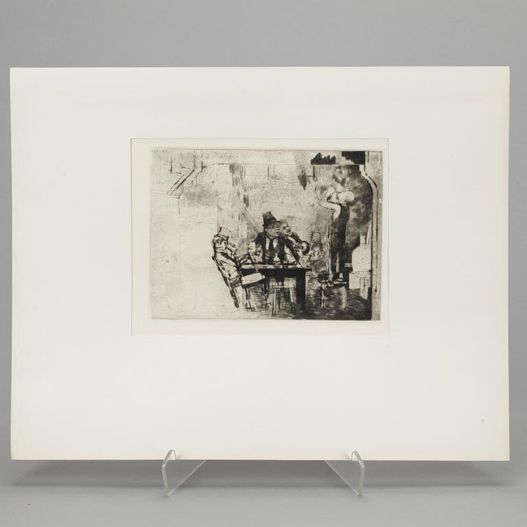 AXEL FRIDELL, torrnålsgravyr, signerad och daterad i plåten 1937.