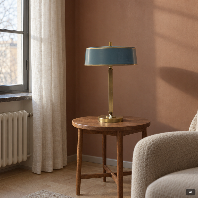 Einar Bäckströms Metallvarufabrik, Table lamp, model 7407, mid-20th century.