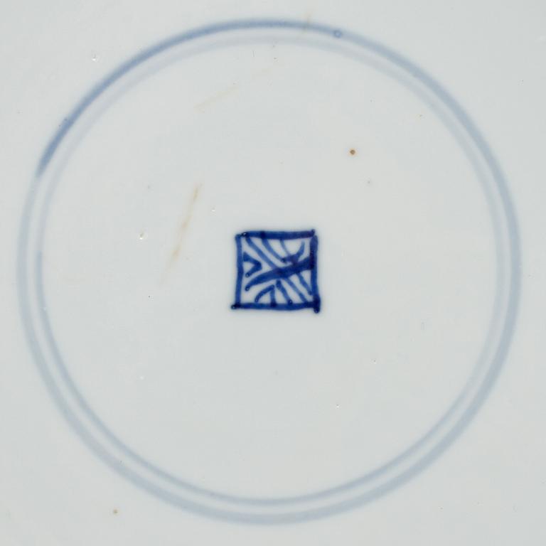TALLRIK, porslin, Kangxi-stil, Kina, troligen 1800-tal.