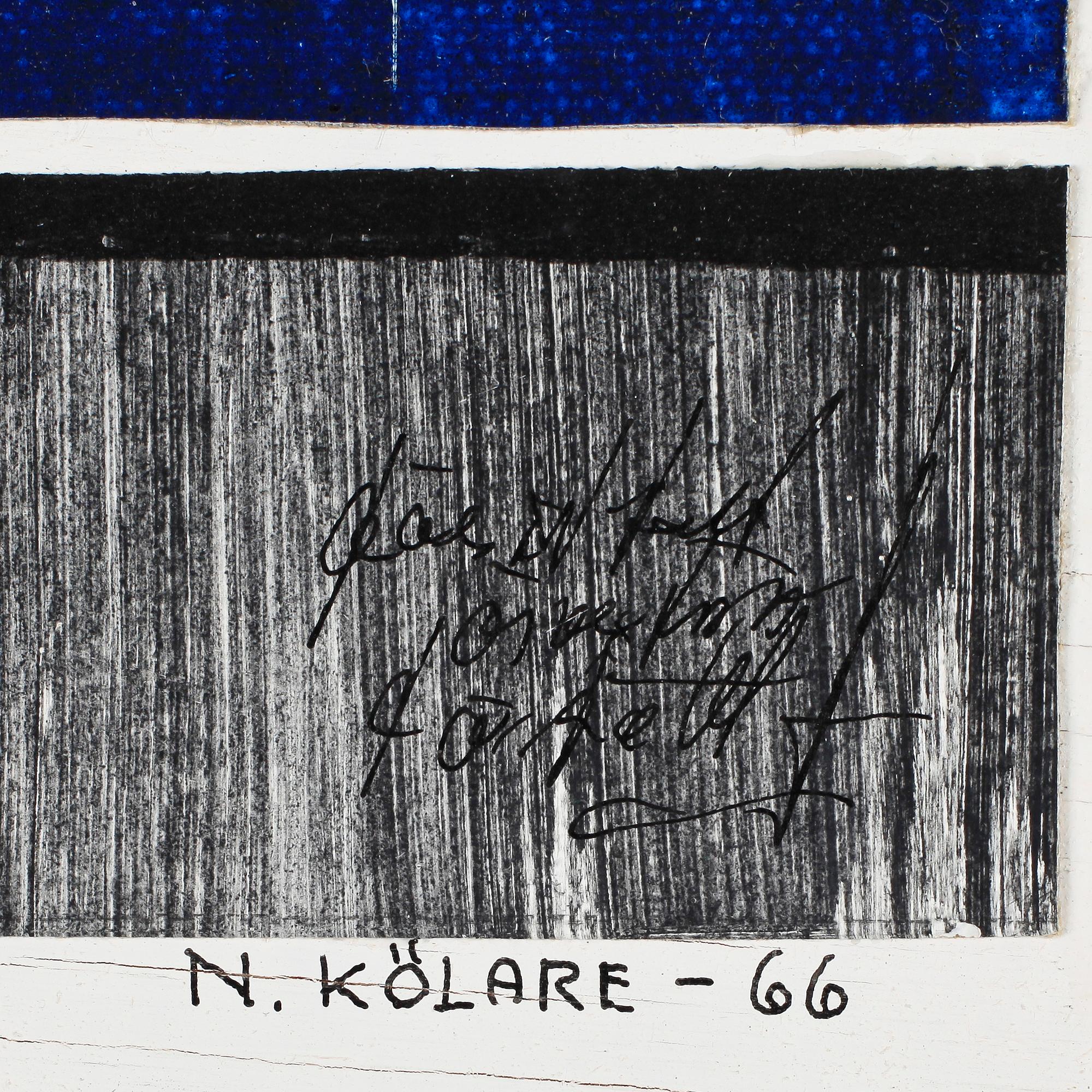 NILS KÖLARE, blandteknik, sign, dat 66.