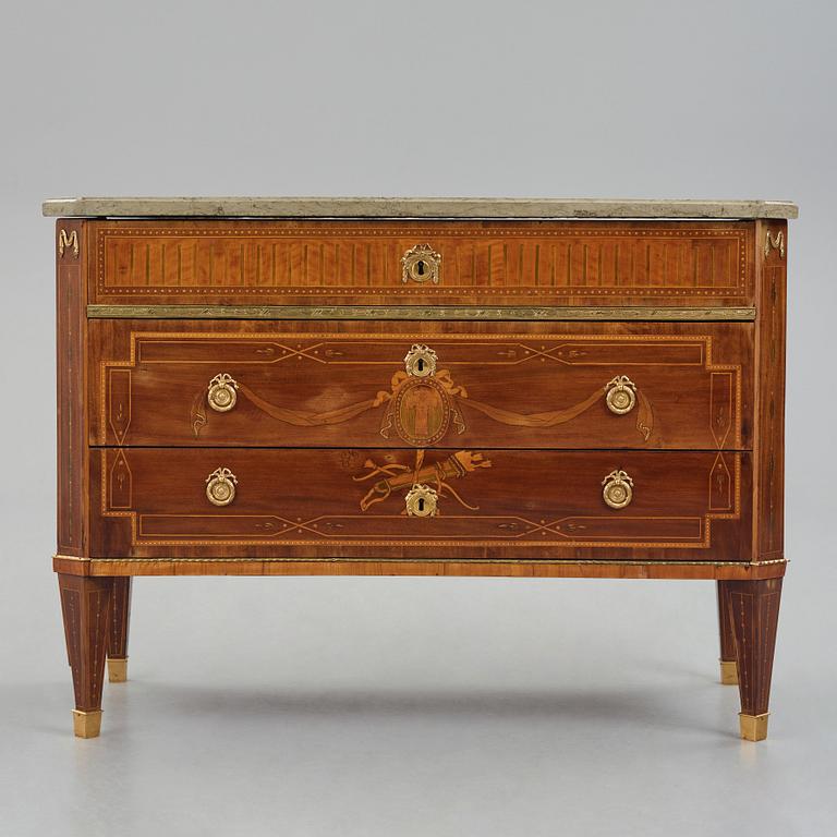 A Gustavian commode by N P Stenström (master in Stockholm 1781-1790), late 18th century, not signed.