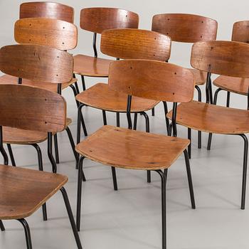 10 PCS OF CHAIRS, Denmark second half of the 20th century.