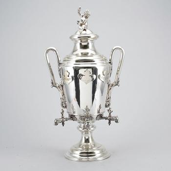 BRÄNNVINSCISTERN, nysilver, Carl Andreas Kjernås, omkring sekelskiftet år 1900.