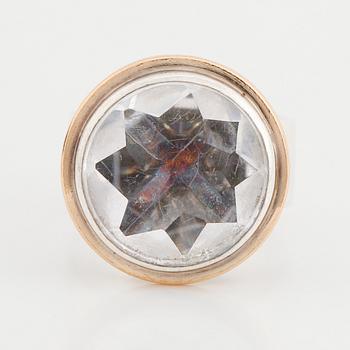 Anders Högberg, silver and rock crystal ring, Göteborg, 1968.